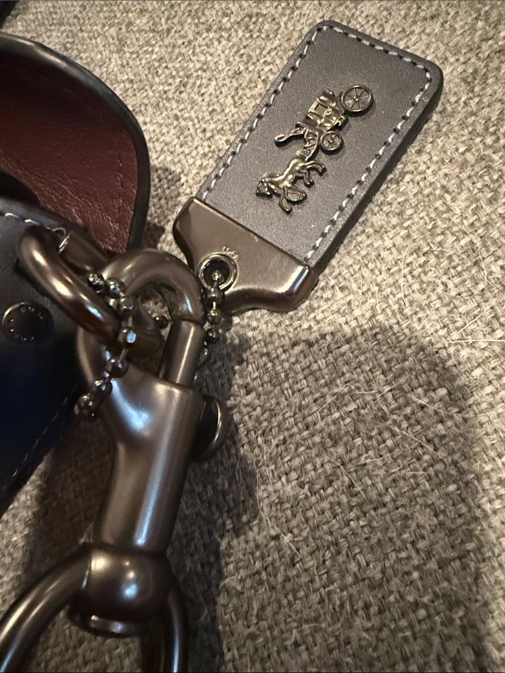 Coach Page 27 Blue Pebbled Leather Shoulder Bag